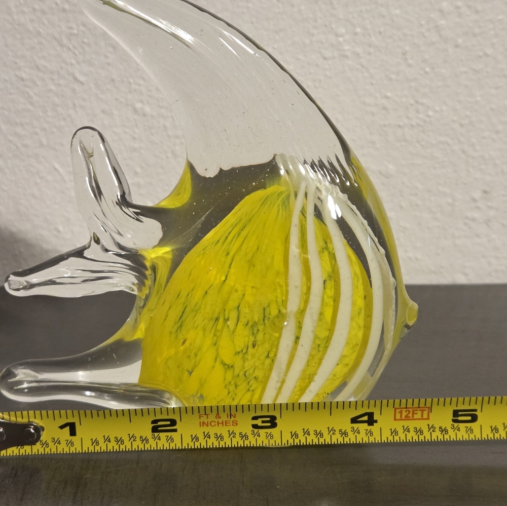 Vibrant Yellow and White Glass Fish - Picture 7 of 8